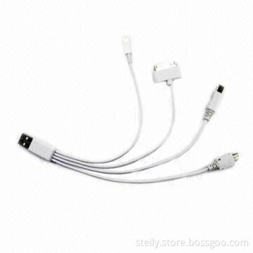 4-in-1 USB2.0 Charging Cable for Micro/mini USB, 8/30-pin Models Like iPhone/iPad mini